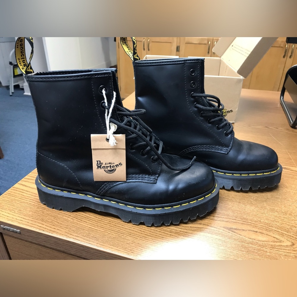 NWT- Black leather Dr. Martens lace up boots